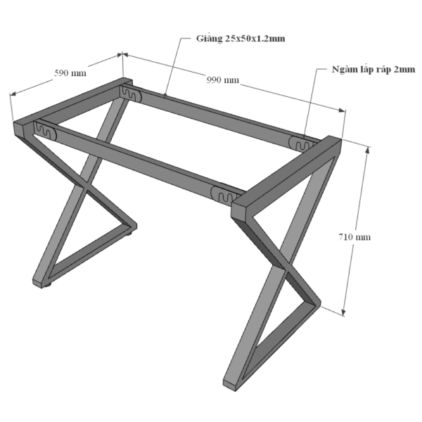 Bàn làm việc 100x60cm gỗ Plywood phủ melamin chân sắt Xconcept HBXC029