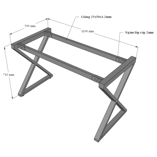 Bàn làm việc 120x60cm gỗ Plywood phủ melamin chân sắt Xconcept HBXC030