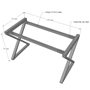 Bàn làm việc 140x70cm gỗ Plywood phủ melamin chân sắt Xconcept HBXC032