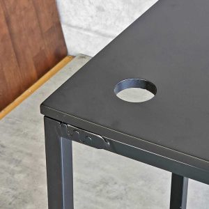 Bàn làm việc góc L 120x120cm gỗ cao su chân sắt lắp ráp sơn màu CD68024