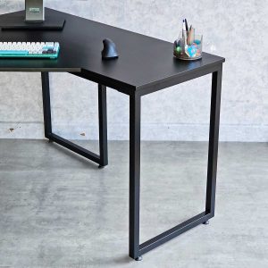 Bàn làm việc góc L 120x120cm gỗ cao su chân sắt lắp ráp sơn màu CD68024