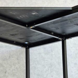 Bàn làm việc góc L 120x120cm gỗ cao su chân sắt lắp ráp sơn màu CD68024