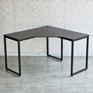 Bàn làm việc góc L 120x120cm gỗ cao su chân sắt lắp ráp sơn màu CD68024
