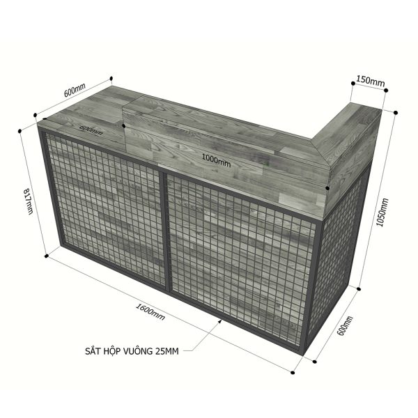 Bàn lễ tân có hộc kéo gỗ cao su nhiều màu  BLT68013