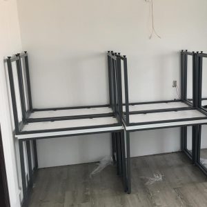 Bàn làm việc gỗ cao su chân sắt lắp ráp  120x60x75(cm)