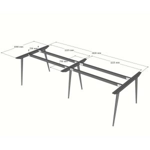 Bàn họp 2.8m gỗ Tràm chân CONE - HBCO050