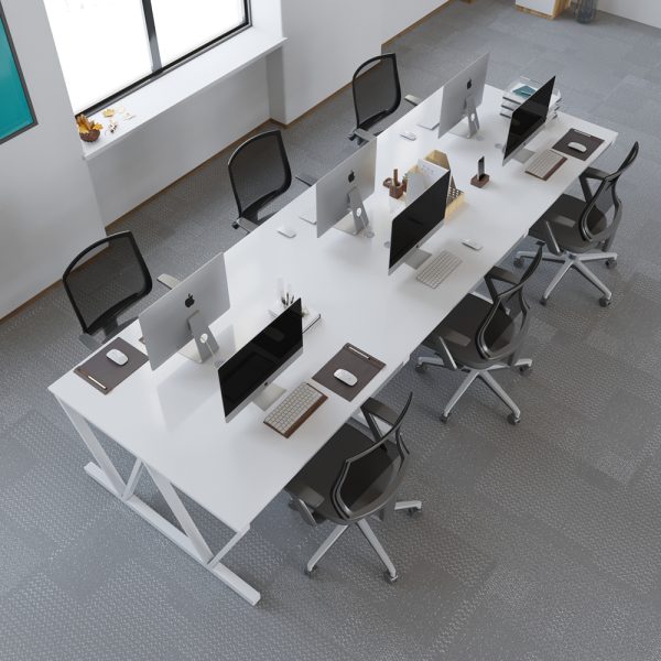BNV68065 - Bàn cụm 6 chỗ 120x360cm gỗ cao su chân sắt Concept V lắp ráp
