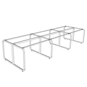 Chân sắt lắp ráp cụm 8 người ngồi 360x120cm hệ Minimal HCMN008