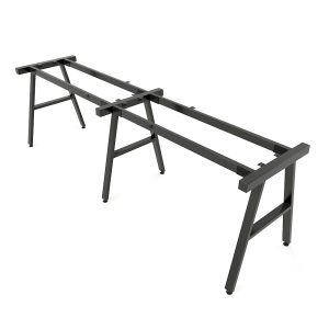 Bàn làm việc cụm 2 240x120cm gỗ cao su chân sắt hệ Aconcept HBAC028