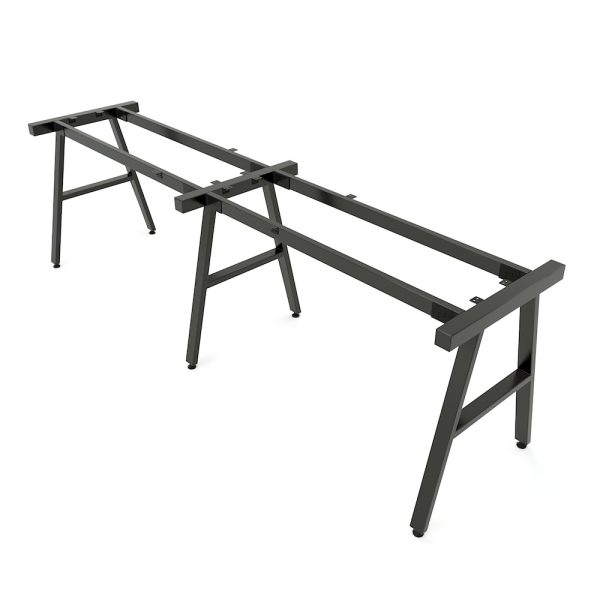 Bàn làm việc cụm 2 240x120cm gỗ cao su chân sắt hệ Aconcept HBAC028
