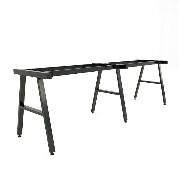 Bàn làm việc cụm 2 240x120cm gỗ cao su chân sắt hệ Aconcept HBAC028