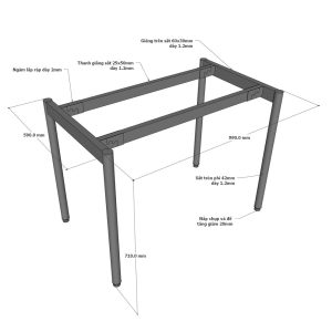 Kích thước chân bàn