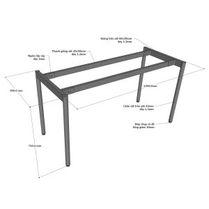 kích thước chân sắt