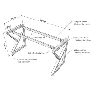 chân bàn sắt lắp ráp
