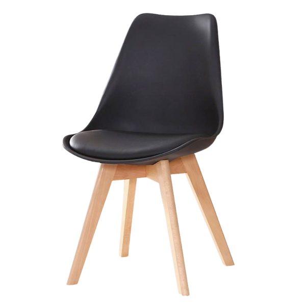 Combo bàn tròn 1m gỗ tràm và 4 ghế nệm Eames CBBA079