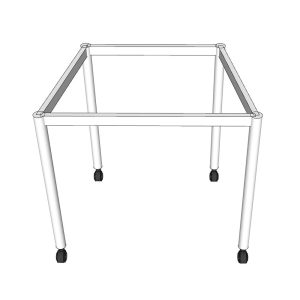 Bàn di động FOS 120x60cm hình thoi gỗ cao su chân sắt FOS019