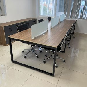 Cụm bàn làm việc cho 6 người 360x120cm hệ Rectang HBRT086