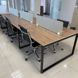 Cụm bàn làm việc cho 6 người 360x120cm hệ Rectang HBRT086