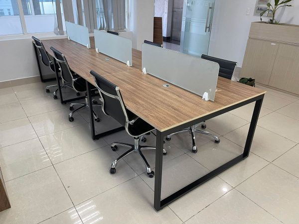 Cụm bàn làm việc cho 6 người 360x120cm hệ Rectang HBRT086