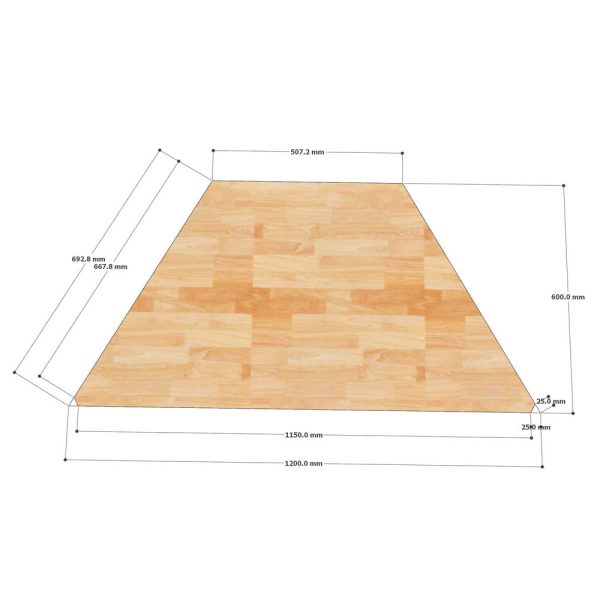 Cụm 6 bàn hình thang gỗ cao su chân sắt Cone HBLG045