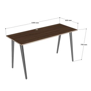 Bàn làm việc 140x60cm gỗ plywood chân sắt hệ Đa Giác HDG004