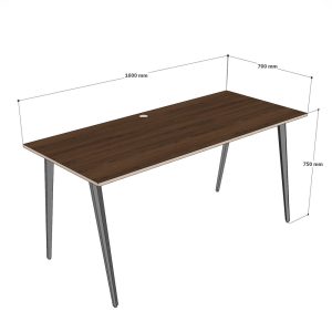 Bàn làm việc 160x70cm gỗ plywood chân sắt hệ Đa Giác HDG007