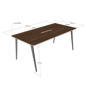Chân sắt lắp ráp cho bàn họp 180x90cm hệ Đa Giác sơn tĩnh điện CHDG013