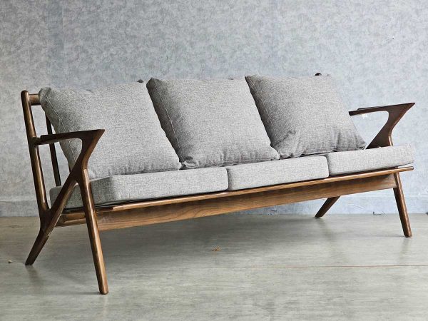 Ghế sofa băng chữ Z 180x55x78cm khung gỗ ash nệm bọc vải bố SFB68088