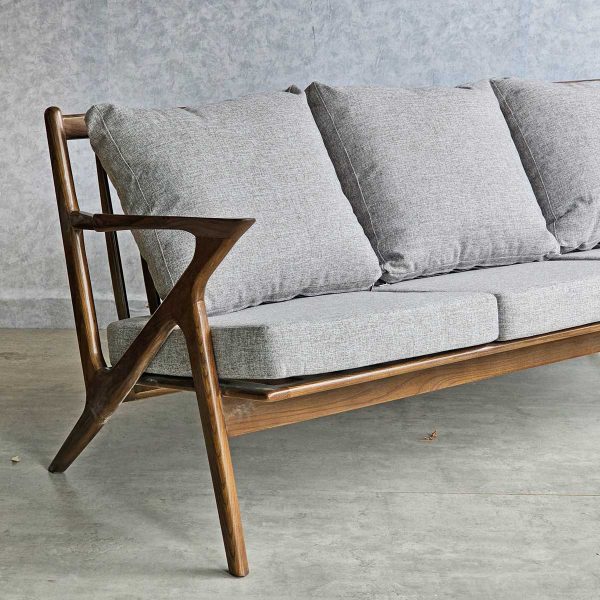 Ghế sofa băng chữ Z 180x55x78cm khung gỗ ash nệm bọc vải bố SFB68088