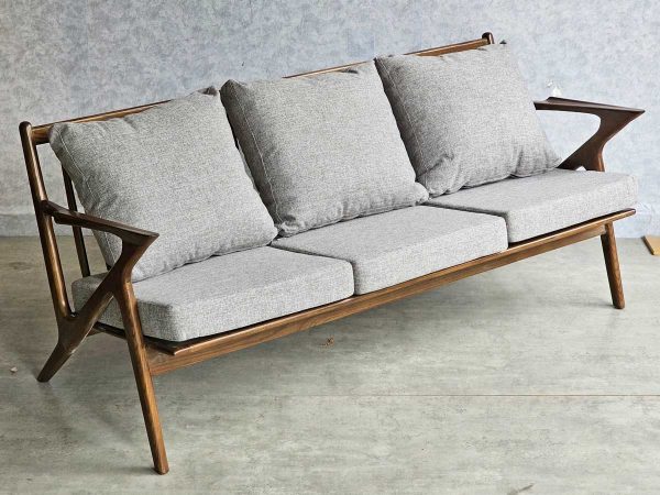 Ghế sofa băng chữ Z 180x55x78cm khung gỗ ash nệm bọc vải bố SFB68088