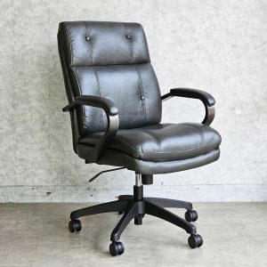 Ghế văn phòng chân xoay nệm simili màu xám GMA51418