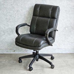 Ghế văn phòng chân xoay nệm simili màu xám GMA51418
