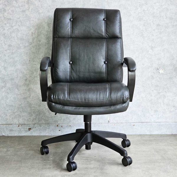 Ghế văn phòng chân xoay nệm simili màu xám GMA51418