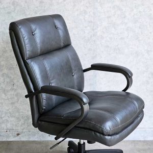 Ghế văn phòng chân xoay nệm simili màu xám GMA51418