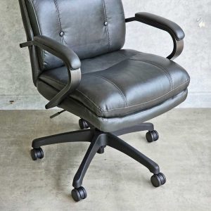 Ghế văn phòng chân xoay nệm simili màu xám GMA51418