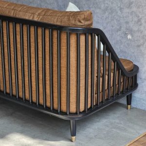 Ghế sofa băng 180x80cm KBH nan gỗ bọc vải bố SFB68089