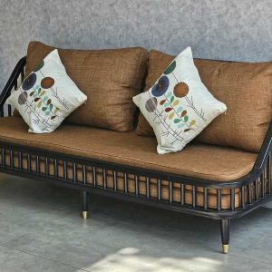 Ghế sofa băng 180x80cm KBH nan gỗ bọc vải bố SFB68089