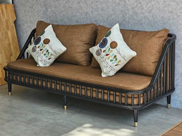 Ghế sofa băng 180x80cm KBH nan gỗ bọc vải bố SFB68089