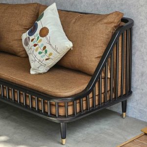 Ghế sofa băng 180x80cm KBH nan gỗ bọc vải bố SFB68089