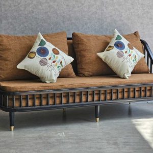 Ghế sofa băng 180x80cm KBH nan gỗ bọc vải bố SFB68089