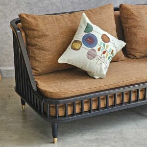 Ghế sofa băng 180x80cm KBH nan gỗ bọc vải bố SFB68089