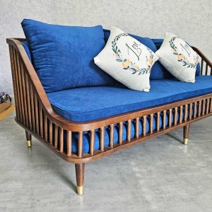 Ghế sofa băng 180x80cm KBH nan gỗ bọc vải bố SFB68089
