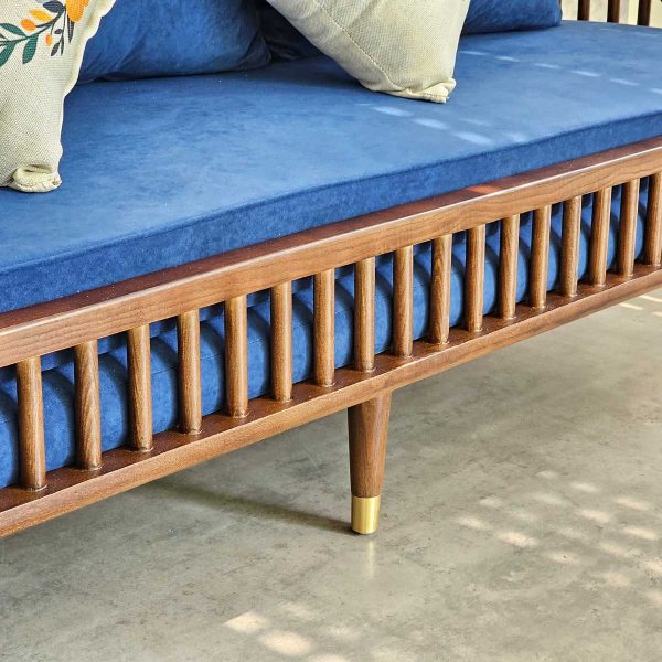 Ghế sofa băng 180x80cm KBH nan gỗ bọc vải bố SFB68089