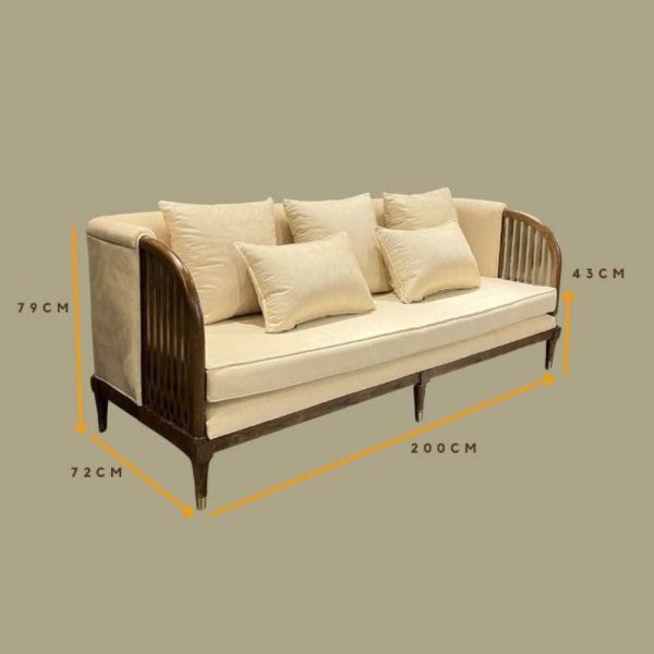 Ghế sofa băng khung gỗ INDOCHI 200x72x79cm vải họa tiết SFB68075