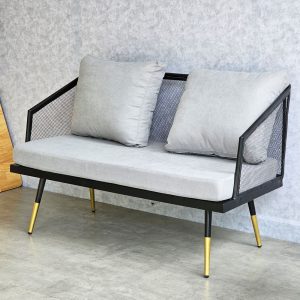 Ghế sofa đôi nệm xám khung sắt bọc lưới SFB68054