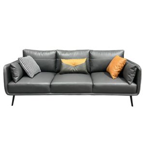 Ghế sofa băng 220cm nệm simili chân sắt SFB68058