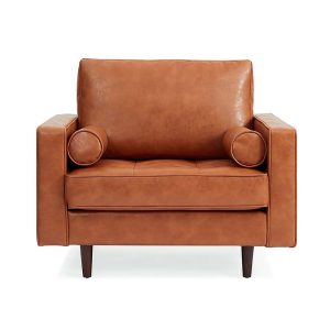 Sofa đơn nệm bọc simili nâu ArmChair 01 GSD68030