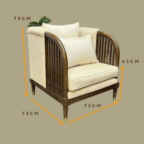 Ghế sofa băng khung gỗ INDOCHI 75x72x79cm vải họa tiết GSD68069