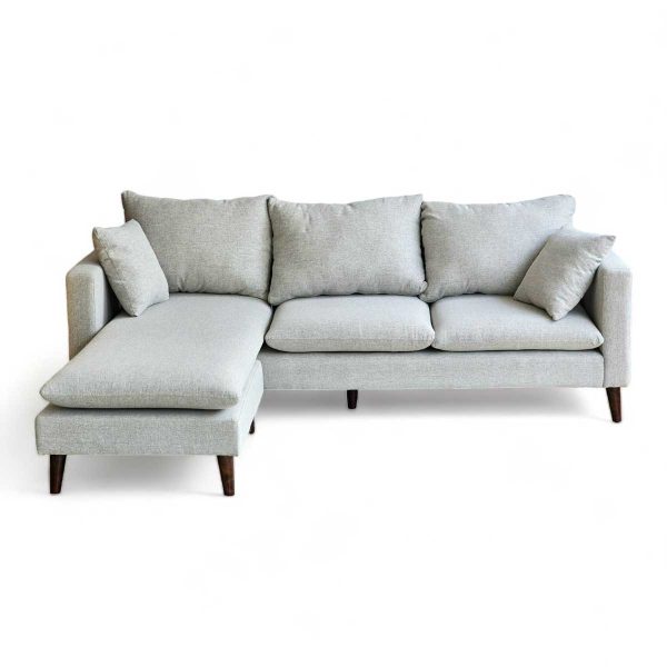 Sofa góc L 220x86cm nệm bọc vải chân gỗ SFL68023