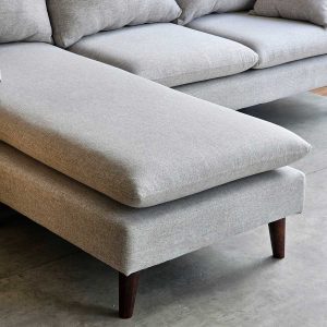 Sofa góc L 220x86cm nệm bọc vải chân gỗ SFL68023